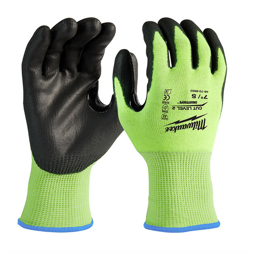 Milwaukee Tool 12 Pk Hi-Vis Cut Lvl 2 Poly Dip-S