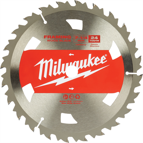 Milwaukee Tool Circular Saw Framing Blades 7-1/4" 24T - 10PK