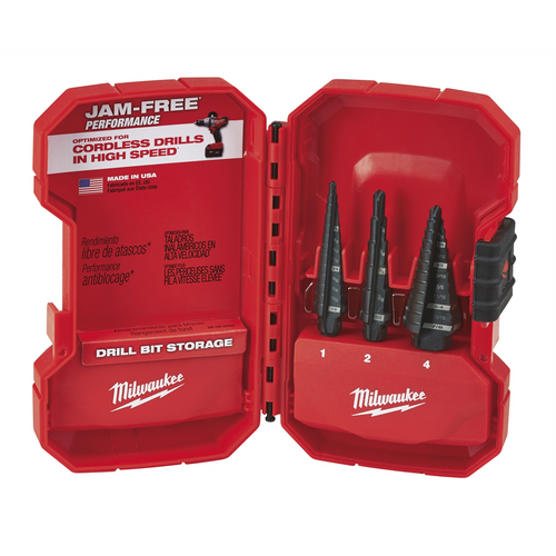 Milwaukee Tool Step Drill Bit Set - 3PC Milwaukee Tool Step Drill Bit Set - 3PC