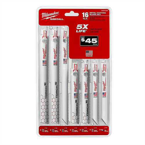Milwaukee Tool SAWZALL Metal Cutting Bi-Metal Reciprocating Blade Set (16 Piece) Milwaukee Tool SAWZALL Metal Cutting Bi-Metal Reciprocating Blade Set (16 Piece)