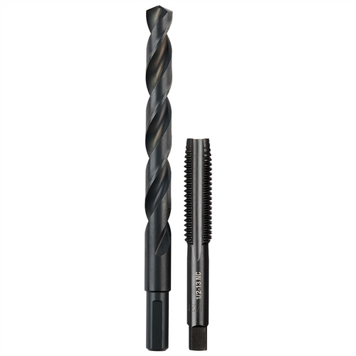 Milwaukee Tool 1/2"-13 NC Straight Flute Plug Tap & 27/64" Drill Bit Milwaukee Tool 1/2"-13 NC Straight Flute Plug Tap & 27/64" Drill Bit