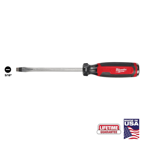 Milwaukee Tool 5/16 Inch Slotted 6 Inch Cushion Grip Demolition Screwdriver (USA)