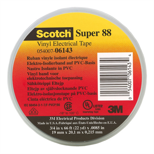 3M SCOTCH PREMIUM VINYL ELEC TAPE 88 GREY 10 ROLLS 3M SCOTCH PREMIUM VINYL ELEC TAPE 88 GREY 10 ROLLS