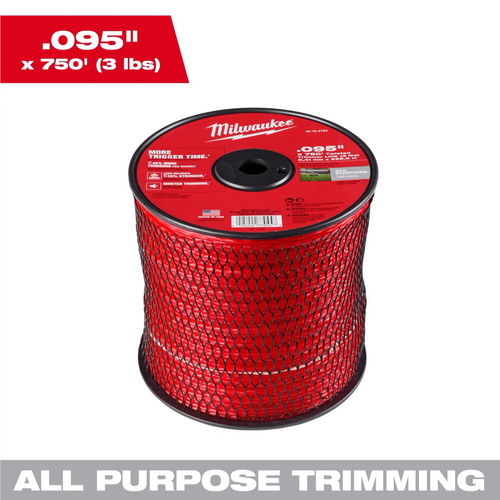 Milwaukee Tool .095 Inch x 750 Feet (3 lbs.) Twisted Trimmer Line Milwaukee Tool .095 Inch x 750 Feet (3 lbs.) Twisted Trimmer Line