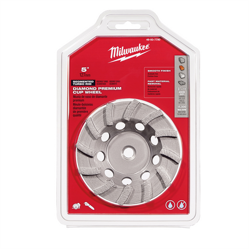 Milwaukee Tool 5" Diamond Cup Wheel Segmented-turbo