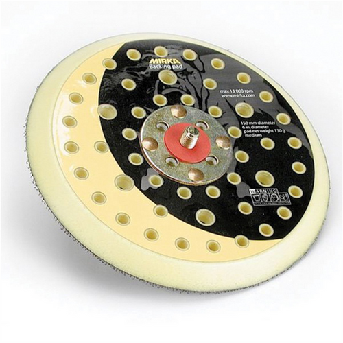 Mirka Abrasives 916GV Grip Faced Vacuum Back-Up Pad, 6 in Dia, Hook and Loop Attachment Mirka Abrasives 916GV Grip Faced Vacuum Back-Up Pad, 6 in Dia, Hook and Loop Attachment