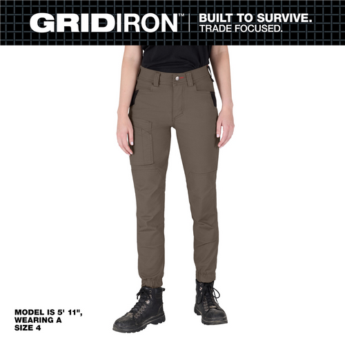 Milwaukee Tool Women's GRIDIRON Double Knee Jogger Pants - Brown - Size 18