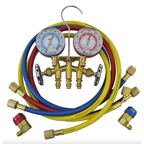 Mastercool ALUM R134A MANIFOLD GAUGE SET W/COUPLERS