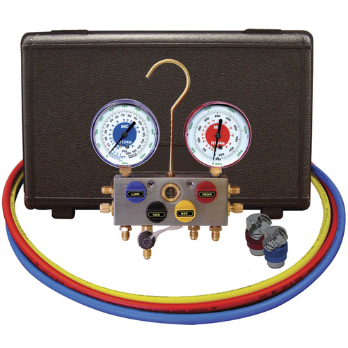 Mastercool R134A Four Way Aluminum Man