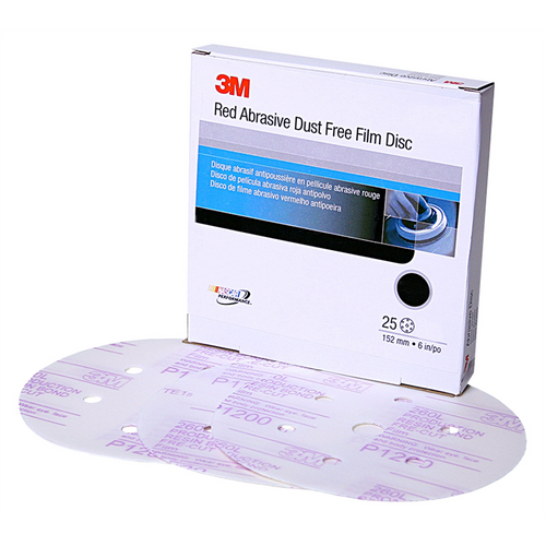 3M FINISHING FILM HOOKIT DISC D/F 6 IN P1000 25/BOX