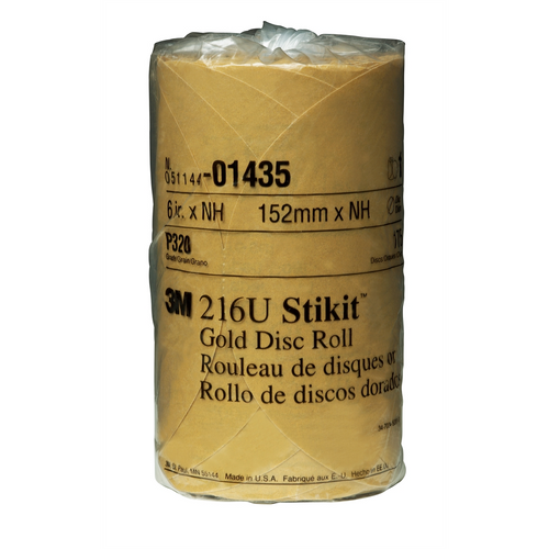 3M GOLD DISC ROLLS STIKIT P320G 6IN 175/ROLL