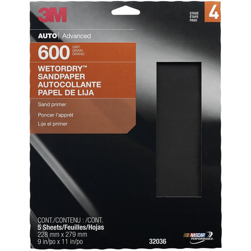 3M PAPER SHEETS-WETORDRY 9"X 11" P600 5/PK 10PK/CS