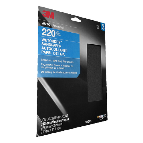 3M PAPER SHEETS-WETORDRY 9"X 11" P220 5/PK 10PK/CS