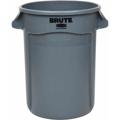 Msc Industrial Supply Round Polyethylene Trash Can, 32 Gal, Gray, 27.77" High