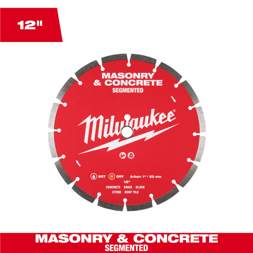 Milwaukee Tool 12 inch Segmented Masonry and Concrete Diamond Blade Milwaukee Tool 12 inch Segmented Masonry and Concrete Diamond Blade