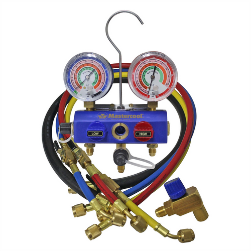 Mastercool R410A/R22/R404A 3WAY GAUGE SET 36" HOSES Mastercool R410A/R22/R404A 3WAY GAUGE SET 36" HOSES