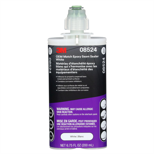 3M OEM Match Epoxy Seam Sealer 08524, White, 200 ml Cartridge, 6/Case