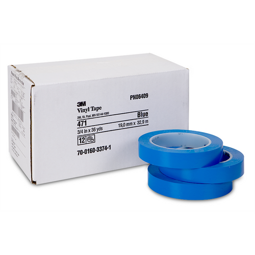 3M PLASTIC TAPE 3/4" BLUE #471