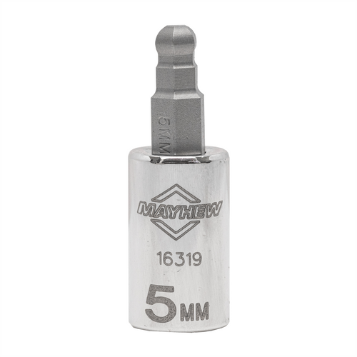 Mayhew Mayhew 5 MM Metric Ball Hex Short Insert Socket Bit, 1/4-Inch Drive