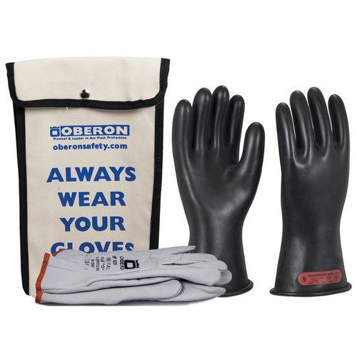 Oberon Glove Kit - Rubber Electrical - Class 0 - Length: 11" - Rolled Cuff - Size: Regular - 8 Oberon Glove Kit - Rubber Electrical - Class 0 - Length: 11" - Rolled Cuff - Size: Regular - 8
