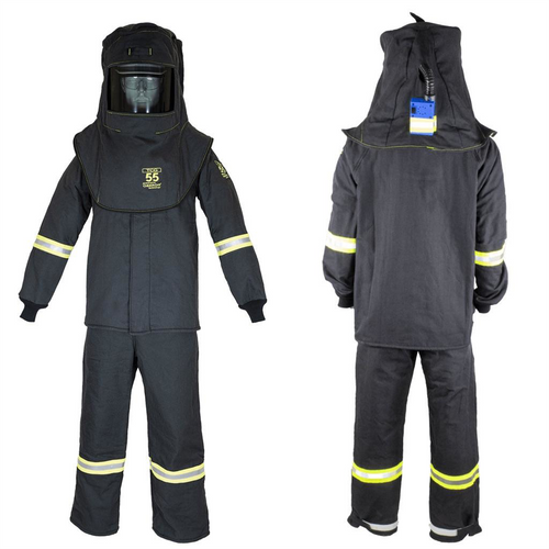 Oberon Suit Kit - Arc Flash - 55 Cal TCG&trade; - Comes with Hood, Coat and Bib Coveralls - Color: Black - Size: 3XL