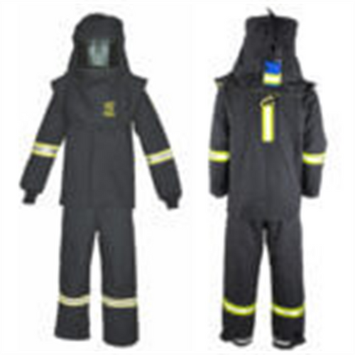 Oberon Suit Kit - Arc Flash - 75 Cal TCG&trade; - Comes with Hood, Coat, Bib Coveralls and  Fresh Air Arc Flash Hood Ventilation System & Light - With Escape Strap - Color: Black - Size: 2XL Tall