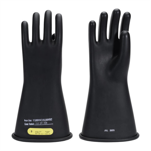 Oberon Gloves - Rubber Electrical - Class 2 - Length: 14" -  Rolled Cuff - Size: Large - 10