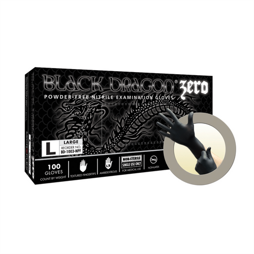 Microflex BLACK DRAGON ZERO PF NITRILE EXAM GLOVES XL