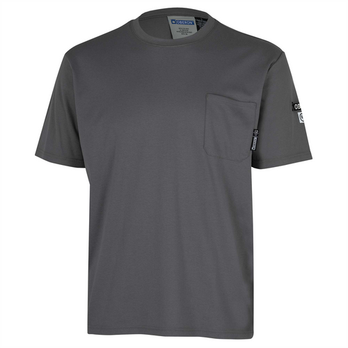 OBERON T-Shirt -100% FR/Arc-Rated 7 oz Cotton Interlock - Short Sleeves - Grey - Size: 4XL