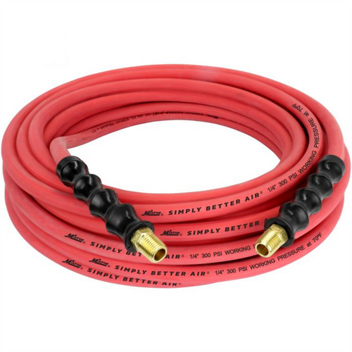 Milton Industries 1/4" x 50' Ultra Lightweight Rubber Hose (w/ 1/4" NPT ends)