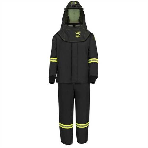Oberon Suit Kit - Arc Flash - 75 Cal TCG&trade; - Comes with Hood, Coat and Bib Coveralls - With EZ Lift - Color: Black - Size: 4XL