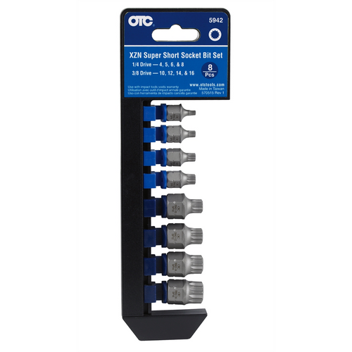 OTC XZN "Super Short" Socket Bit Set (8pc)