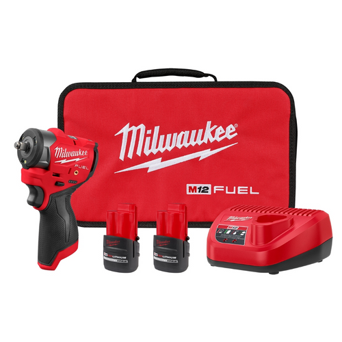 Milwaukee Tool M12 FUEL 3/8 Inch Subcompact Impact Wrench 2 Battery Kit Milwaukee Tool M12 FUEL 3/8 Inch Subcompact Impact Wrench 2 Battery Kit