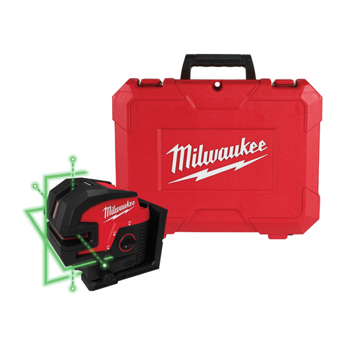 Milwaukee Tool M12 Green Laser ‐ Cross Line & 4-Points Milwaukee Tool M12 Green Laser ‐ Cross Line & 4-Points