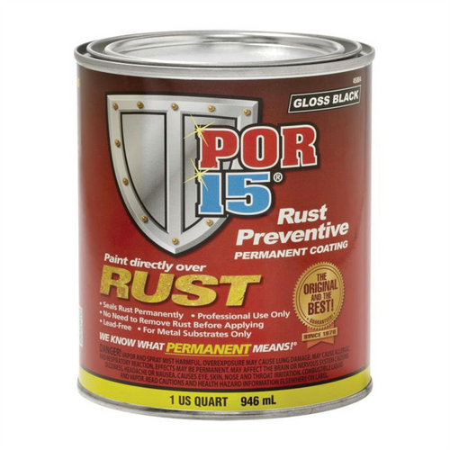 POR-15 INC 45104 High Performance Rust Preventive Coating, 1 qt Can, Clear, 250 to 450 sq-ft/gal Coverage