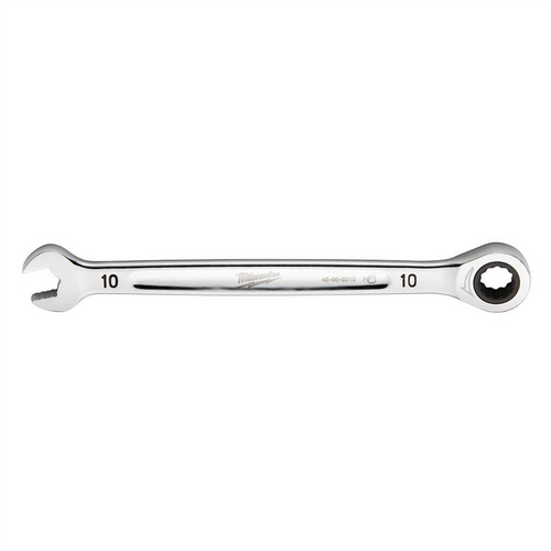 Milwaukee Tool 10MM Metric Ratcheting Combination Wrench, 12-Point, Steel, Chrome Milwaukee Tool 10MM Metric Ratcheting Combination Wrench, 12-Point, Steel, Chrome