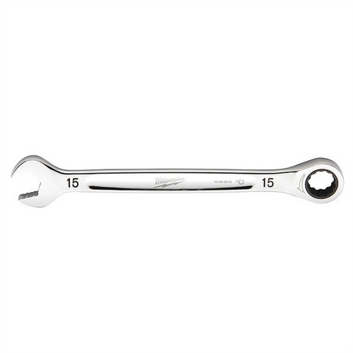 Milwaukee Tool 15MM Metric Ratcheting Combination Wrench, 12-Point, Steel, Chrome Milwaukee Tool 15MM Metric Ratcheting Combination Wrench, 12-Point, Steel, Chrome