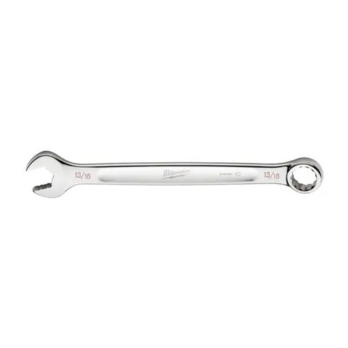 Milwaukee Tool 13/16" SAE Combination Wrench, 12-Point, Steel, Chrome, Ergonomic, I-Beam Handle