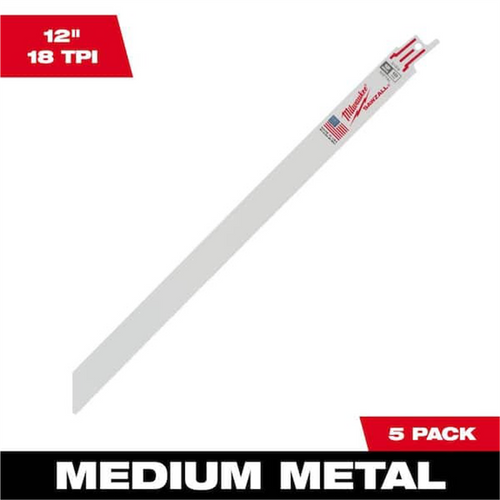 Milwaukee Tool 12" 18 TPI SAWZALL Blades (5 Pk) Milwaukee Tool 12" 18 TPI SAWZALL Blades (5 Pk)
