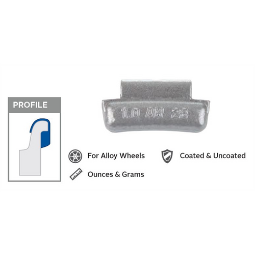 Wegmann Automotive 2.5 oz Lead Uncoated Clip-on AW Red Series Wheel Weight (Box of 50)