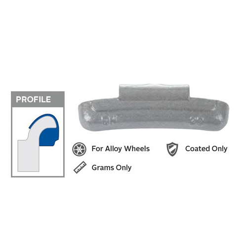 Wegmann Automotive 25 g Lead Coated Clip-on EN Green Series Wheel Weight (Box of 25)