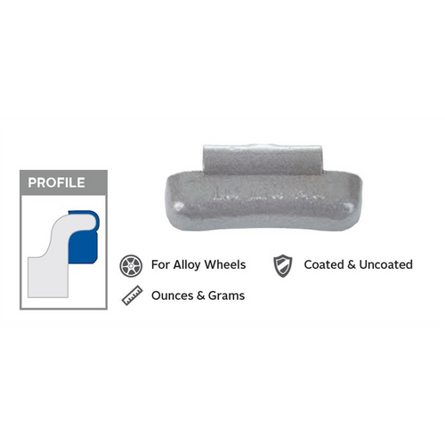 Wegmann Automotive 1.75 oz Lead Coated Clip-on MCN Yellow Series Wheel Weight (2 Boxes of 25)