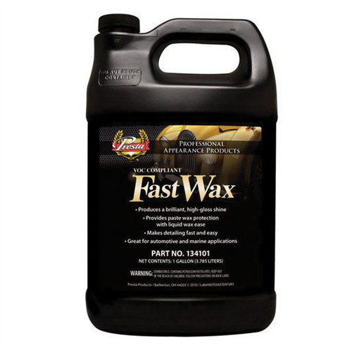 Presta Fast Wax 134101 Car Wax, 1 gal, Liquid, Blue, Wax Presta Fast Wax 134101 Car Wax, 1 gal, Liquid, Blue, Wax