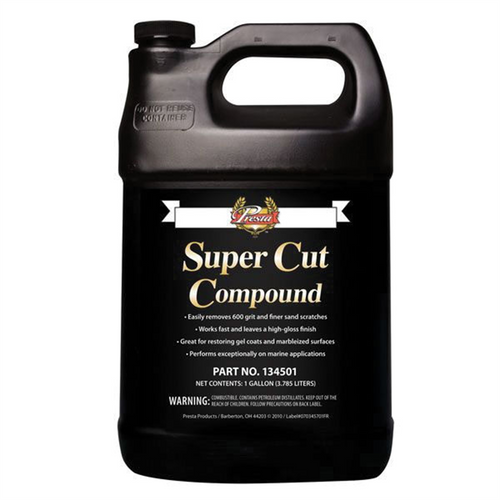 Presta 134501 Super Cut Compound, 1 gal Bottle, Off-White