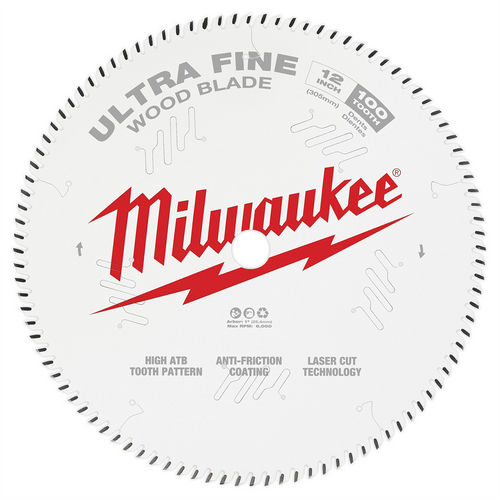 Milwaukee Tool 12" 100T Ultra Fine Finish Circular Saw Blade Milwaukee Tool 12" 100T Ultra Fine Finish Circular Saw Blade