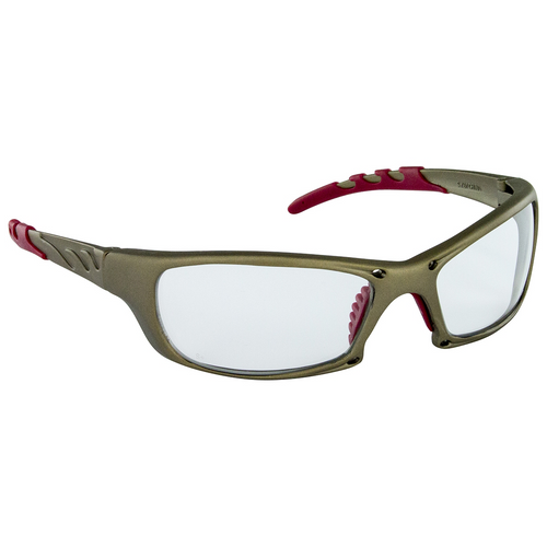 SAS Safety GTR Safe Glasses w/ Clear Lens and Gold Frame In Polybag