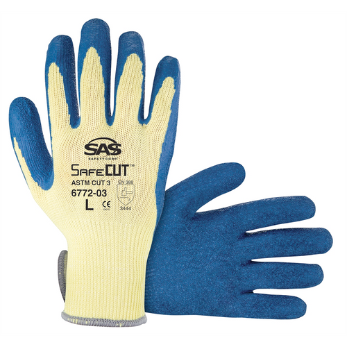 SAS Safety SafeCut 10-gauge Aramid Yarn Gloves w/ Latex Palm (XXL) SAS Safety SafeCut 10-gauge Aramid Yarn Gloves w/ Latex Palm (XXL)