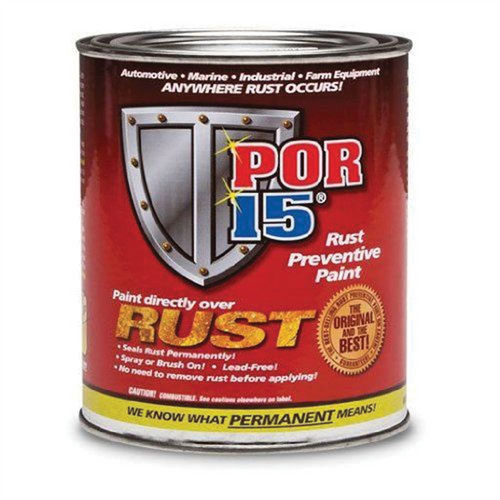 POR-15 INC 45408 High Performance Rust Preventive Permanent Coating, 1 pt, Semi-Gloss Black, 96 sq-ft Coverage