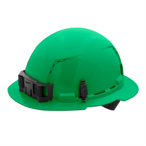 Milwaukee Tool BOLT Green Full Brim Vented Hard Hat w/4pt Ratcheting Suspension (USA) - Type 1, Class C