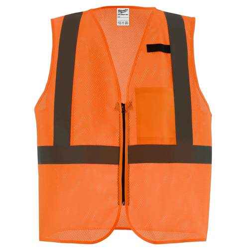 Milwaukee Tool Class 2 High Visibility Orange Mesh One Pocket Safety Vest - S/M (ANSI/CSA)